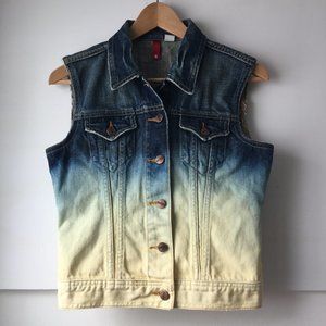 CUSTOM Ombre Bleach Dip Dye Acid Wash Denim Vest